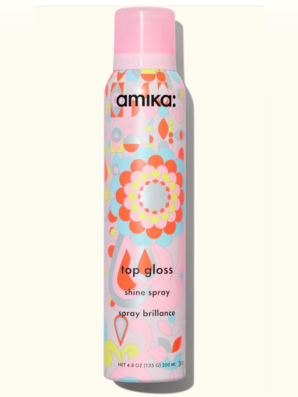 amika Top Gloss Shine Spray - Pink & Orange Pattern